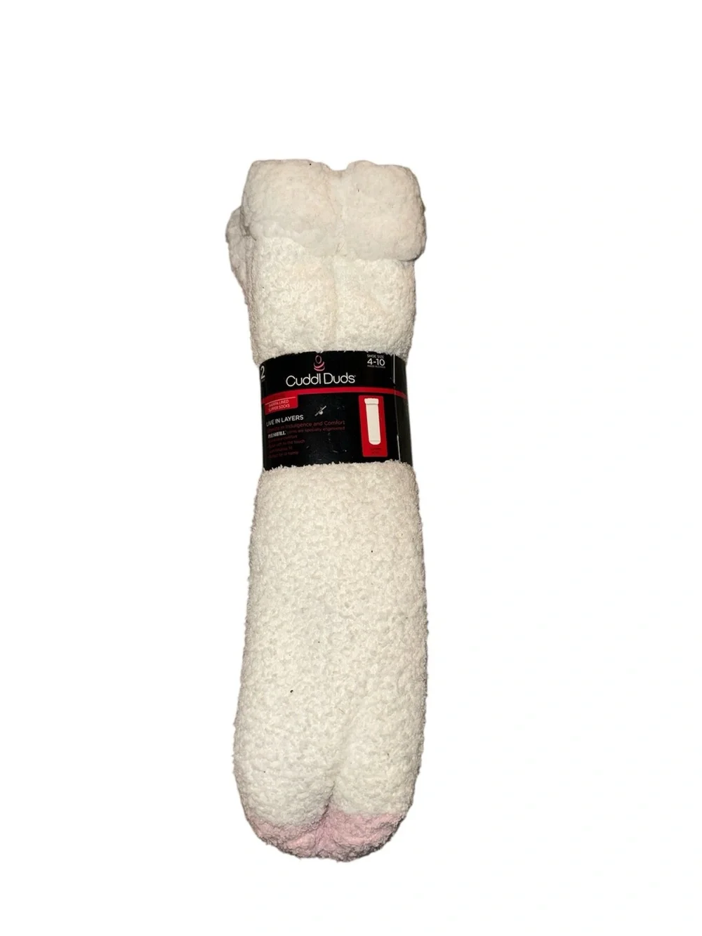 Cuddl Duds Cat Pink & White Sherpa Critter Socks with Pom Detail